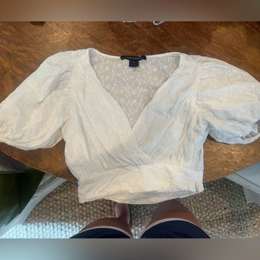 french connection eyelit top